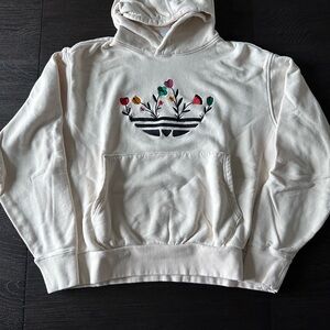 Adidas Cream Hoodie with Embroidery